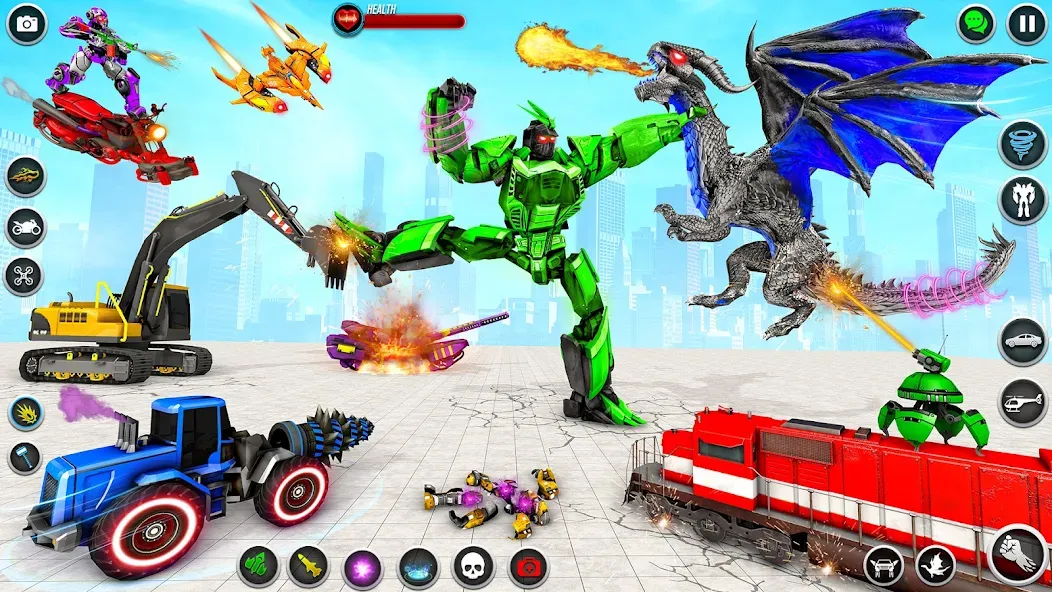 Dino Robot - Car Robot Games — Много денег и все открыто — скриншот 5