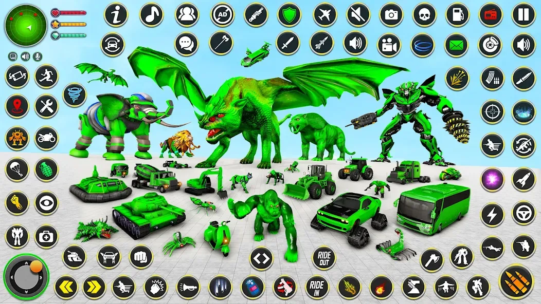 Взломанная Multi Animal Robot Car Games на Андроид — Много денег — скриншот 3