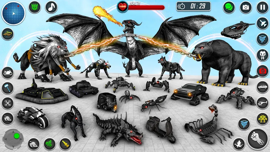 Взломанная Multi Animal Robot Car Games на Андроид — Много денег — скриншот 4