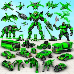 Взломанная Multi Animal Robot Car Games на Андроид — Много денег