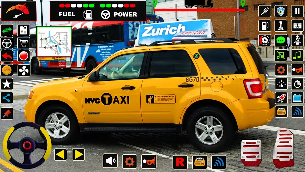 US Taxi Game 2023-Taxi Driver (Мод Много денег) — скриншот 5