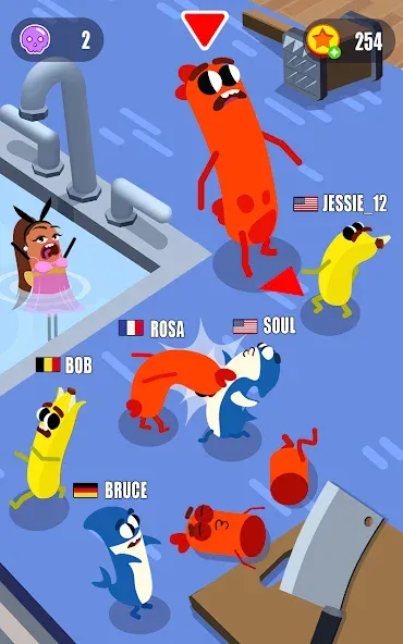 Sausage Wars.io Mod APK Меню модом — Скачать на Андроид — скриншот 1