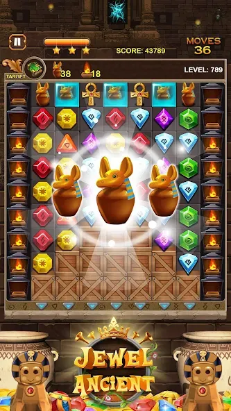 Скачать Jewel Ancient Pyramid Treasure на телефон — Много денег и бесконечные ходы — скриншот 2