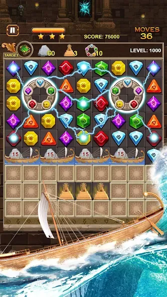 Скачать Jewel Ancient Pyramid Treasure на телефон — Много денег и бесконечные ходы — скриншот 3