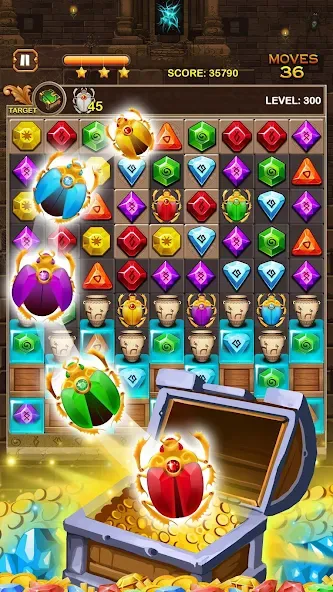 Скачать Jewel Ancient Pyramid Treasure на телефон — Много денег и бесконечные ходы — скриншот 5
