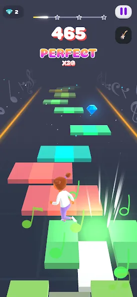 Взломанная Melody Run - Cute Popcat Music на Андроид — Много денег — скриншот 2