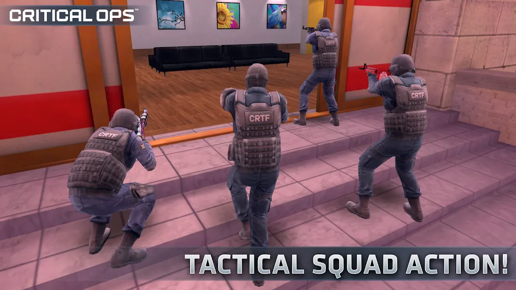 Взломанная Critical Ops: Multiplayer FPS на Андроид — Много денег и патроны — скриншот 1