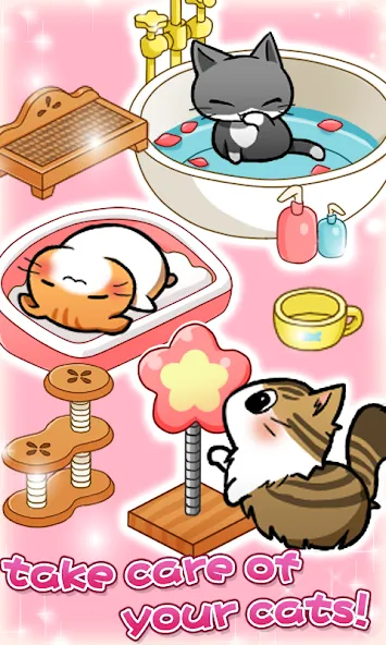 Cat Room - Cute Cat Games MOD — Много денег на Андроид — скриншот 3
