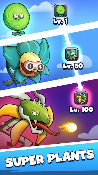 Merge Plants – Monster Defense на Андроид — Много денег — скриншот 2
