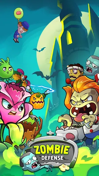 Zombie Defense - Plants War (Мод Много денег) — скриншот 1