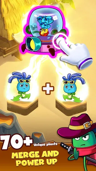 Zombie Defense - Plants War (Мод Много денег) — скриншот 3