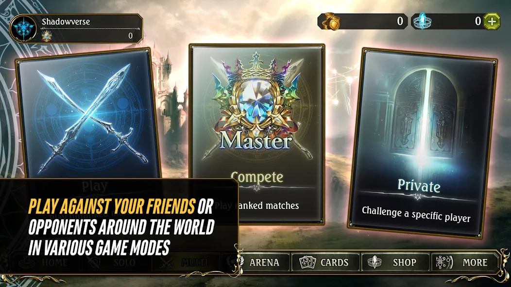 Скачать Shadowverse CCG на Android — Взлом на кристаллы и премиум карты — скриншот 3