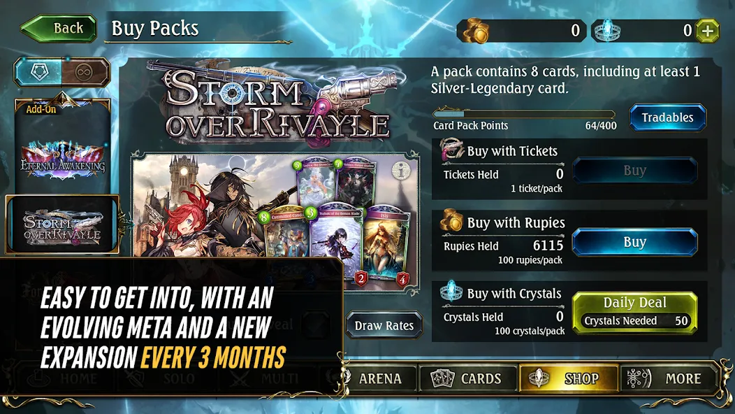 Скачать Shadowverse CCG на Android — Взлом на кристаллы и премиум карты — скриншот 4