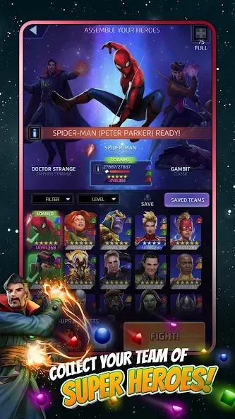 MARVEL Puzzle Quest: Hero RPG Mod APK Много денег и кристаллов — Скачать на Андроид — скриншот 2