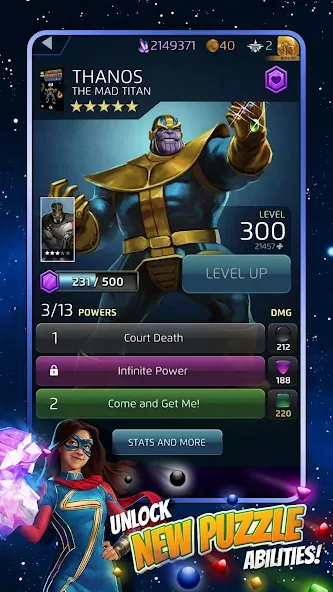 MARVEL Puzzle Quest: Hero RPG Mod APK Много денег и кристаллов — Скачать на Андроид — скриншот 3