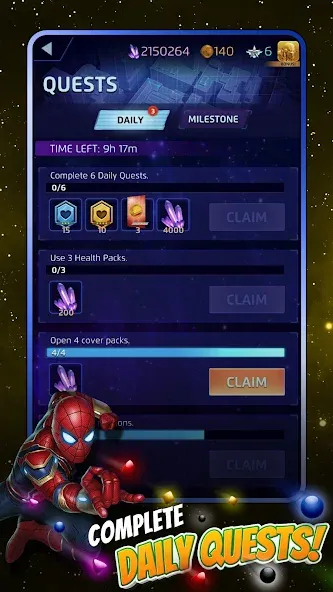 MARVEL Puzzle Quest: Hero RPG Mod APK Много денег и кристаллов — Скачать на Андроид — скриншот 5