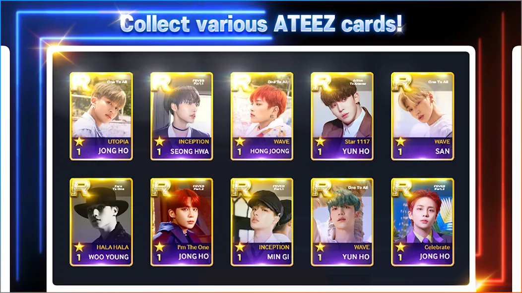 SUPERSTAR ATEEZ (Мод Все карты открыты) — скриншот 5