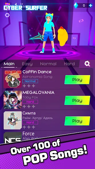 Cyber Surfer MOD APK на Android — Много денег и без рекламы — скриншот 1