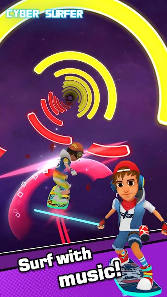 Cyber Surfer MOD APK на Android — Много денег и без рекламы — скриншот 2