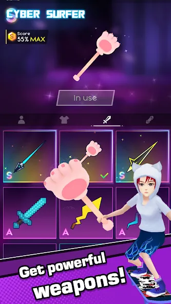 Cyber Surfer MOD APK на Android — Много денег и без рекламы — скриншот 5