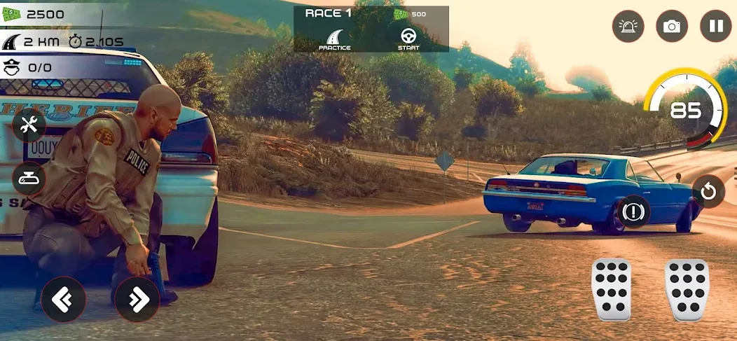 Взломанная Highway Police Chase Simulator на Андроид — Много денег — скриншот 3