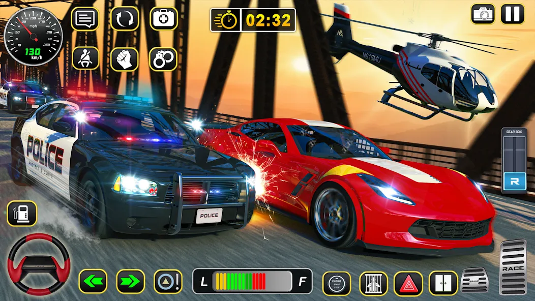 Police Car Chase Car Games — Мод: Много денег — скриншот 5