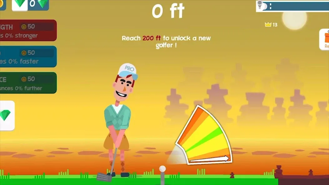 Взломанная Golf Orbit: Oneshot Golf Games на Андроид — Много денег — скриншот 1
