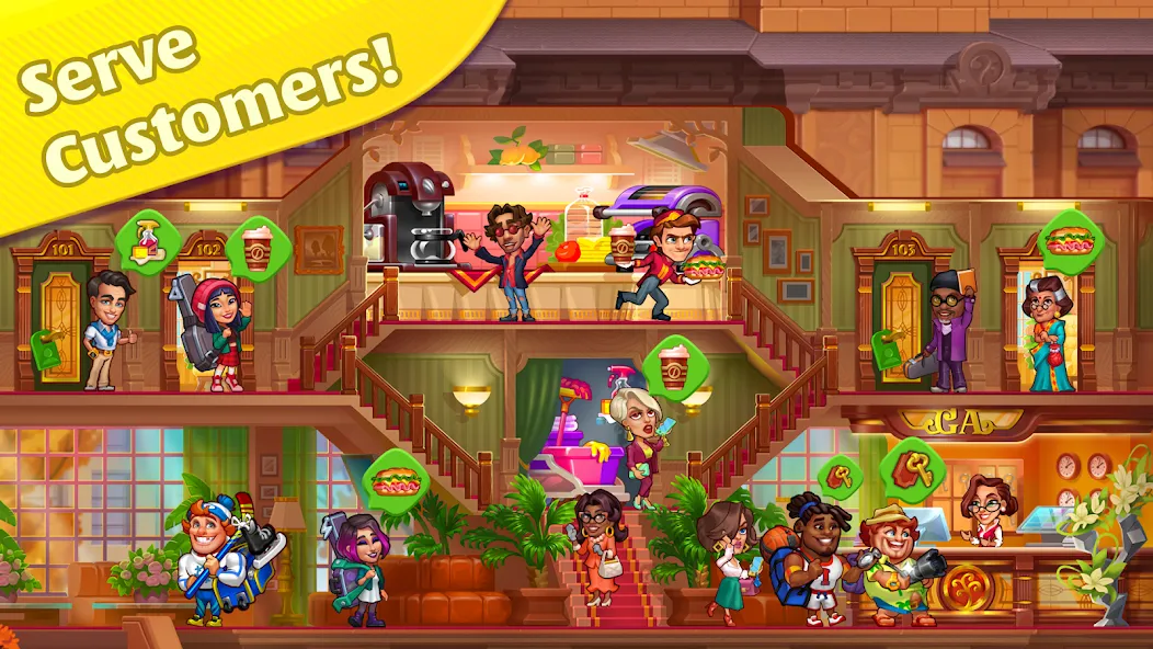 Grand Hotel Mania: Hotel games — Мод: Много денег и бесконечная энергия — скриншот 4 Grand Hotel Mania: Hotel games — Мод: Много денег и бесконечная энергия — скриншот 4