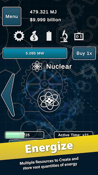 Idle Power MOD APK на Android — Много денег — скриншот 1