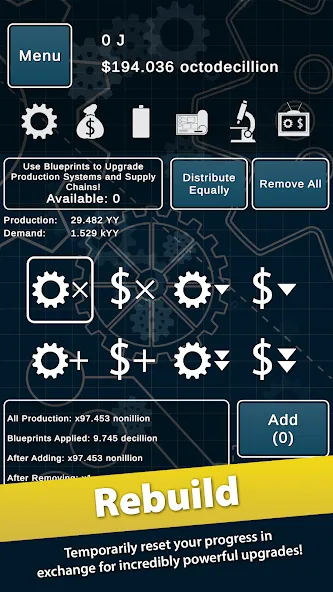 Idle Power MOD APK на Android — Много денег — скриншот 5