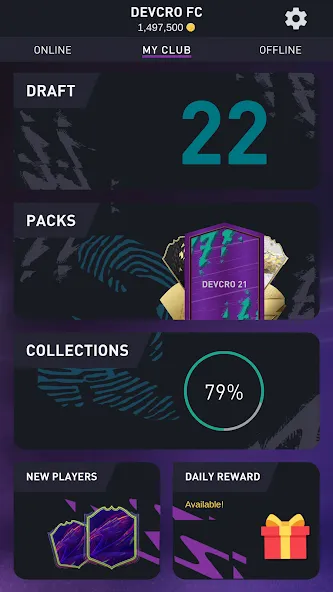 Скачать взлом DEVCRO 22 - Draft, Packs на Андроид — Много денег — скриншот 2