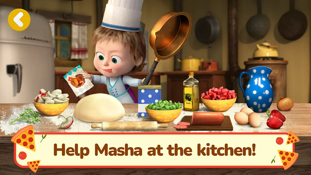 Взлом Masha and the Bear Pizza Maker — Все ингредиенты открыты — скриншот 1