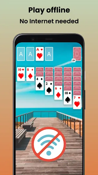 Klondike Solitaire Offline — Взломанная версия (Без рекламы) — скриншот 2