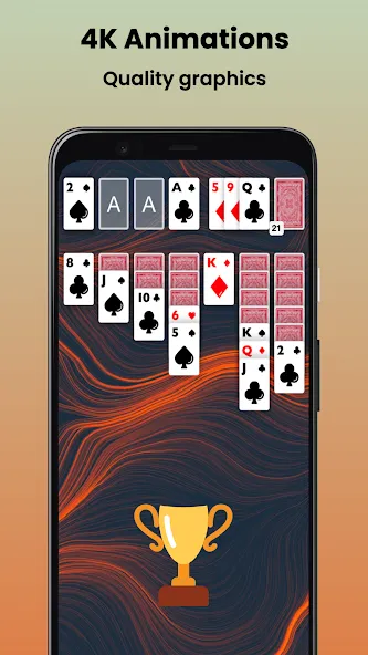 Klondike Solitaire Offline — Взломанная версия (Без рекламы) — скриншот 4