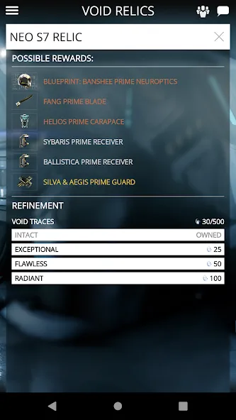 Скачать Warframe Companion — Со встроенным кэшем и всеми открытыми чертежами — скриншот 5