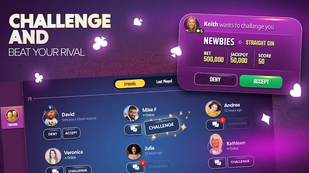 Скачать Gin Rummy Extra - Online Rummy — Много денег — скриншот 3