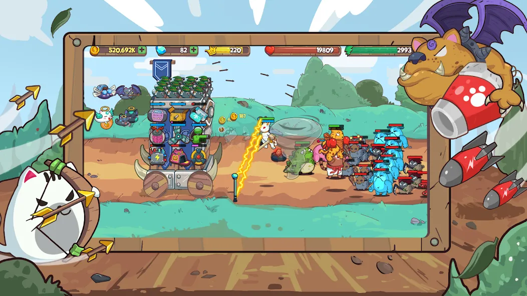CatnRobot Idle TD: Battle Cat — Мод: Много денег — скриншот 1