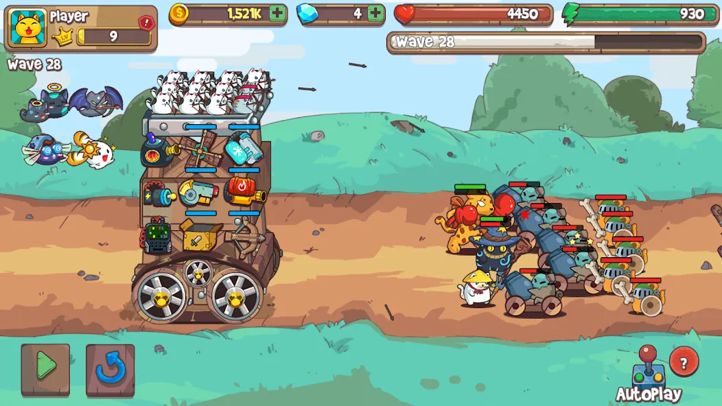 CatnRobot Idle TD: Battle Cat — Мод: Много денег — скриншот 5