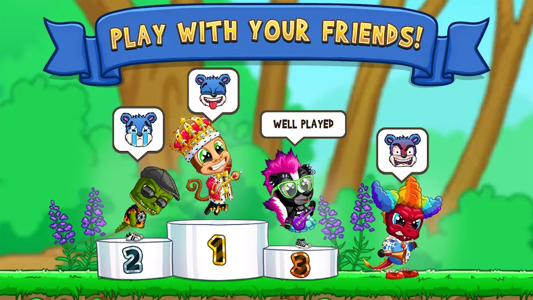 Взломанная Fun Run 3 - Multiplayer Games на Андроид — Много денег и кристаллов — скриншот 2