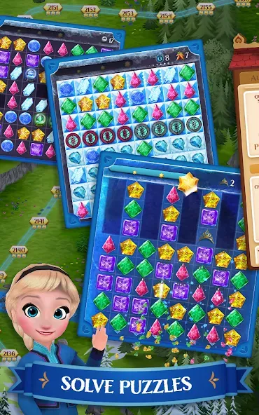 Скачать Disney Frozen Free Fall Games — Последняя версия (Много денег и жизней) — скриншот 1