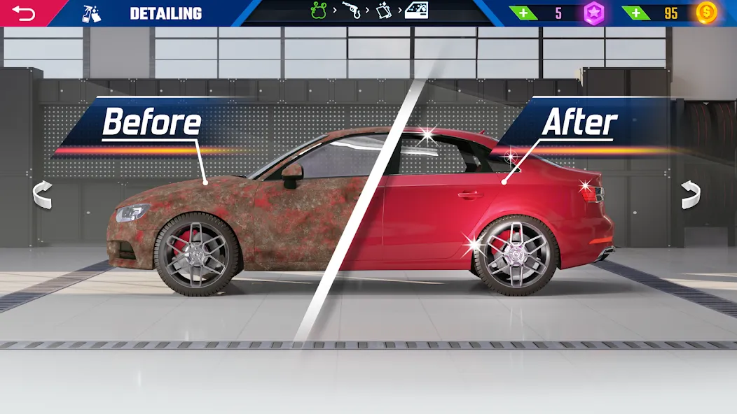 Car Detailing Simulator 2023 на Андроид — Мод Много денег — скриншот 2 Car Detailing Simulator 2023 на Андроид — Мод Много денег — скриншот 2