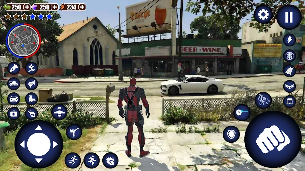 Miami Rope Hero Spider Game 2 — Мод: Много денег — скриншот 1
