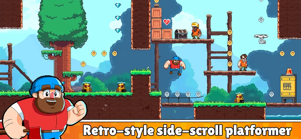 Скачать взломанную Timberman The Big Adventure — Много денег — скриншот 3