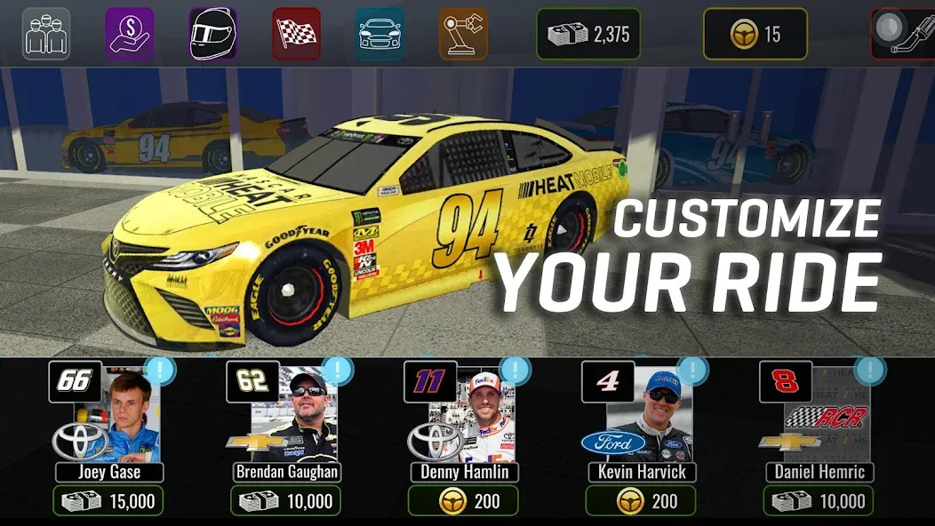 NASCAR Heat Mobile — Мод: Много денег — скриншот 2