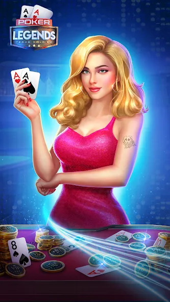 Скачать взломанную Poker Legends - Texas Hold'em — Много денег — скриншот 1