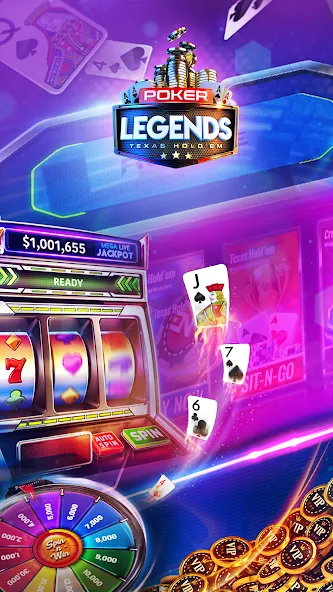 Скачать взломанную Poker Legends - Texas Hold'em — Много денег — скриншот 2
