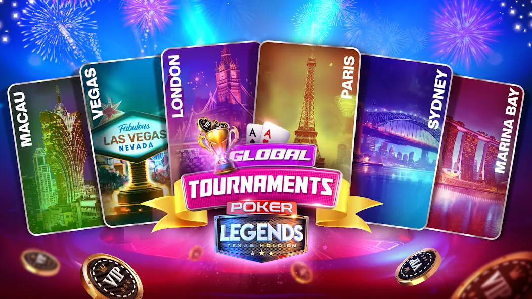 Скачать взломанную Poker Legends - Texas Hold'em — Много денег — скриншот 3