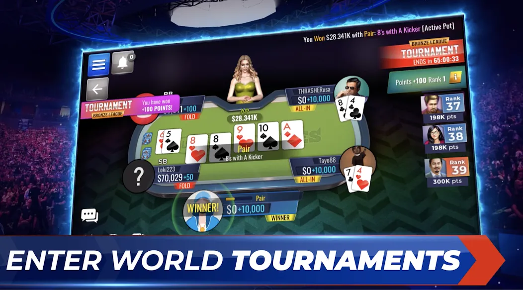 Скачать взломанную Poker Legends - Texas Hold'em — Много денег — скриншот 4