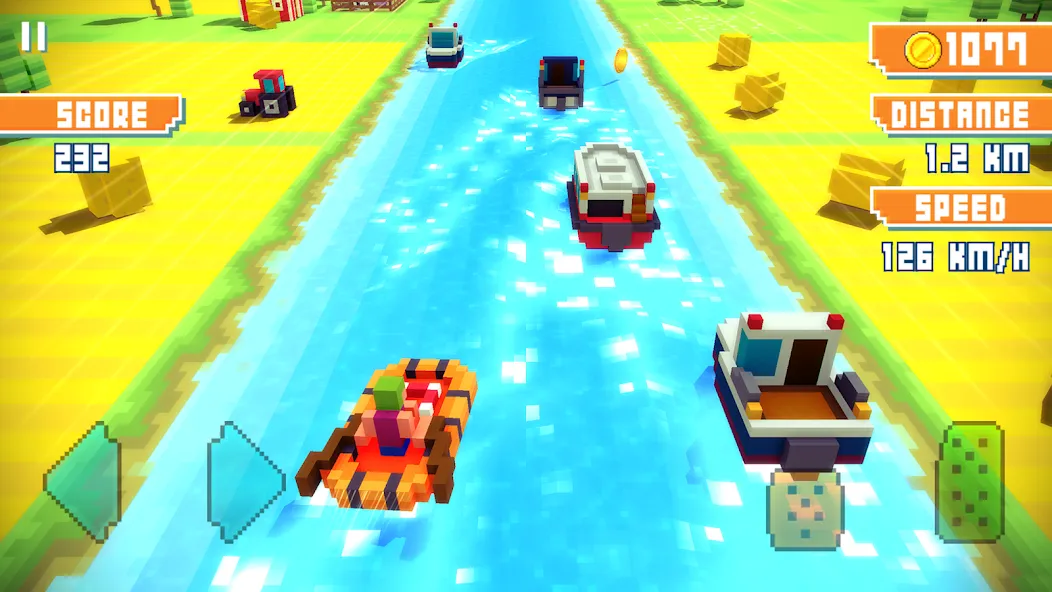 Скачать Blocky Highway: Traffic Racing на телефон — Много денег и без рекламы — скриншот 2