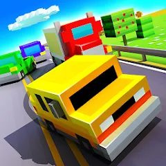 Скачать Blocky Highway: Traffic Racing на телефон — Много денег и без рекламы
